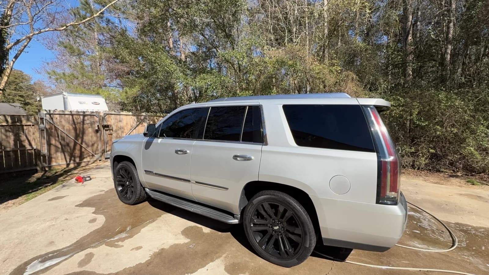 Freshly detailed white SUV